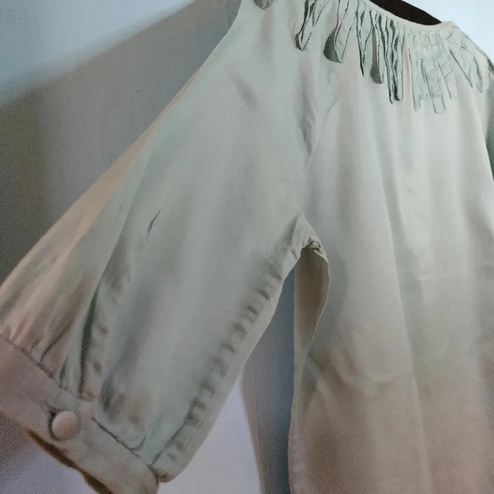 TALBOTS Petite Small Mint / Seafoam Green Blouse - Picture 8 of 13